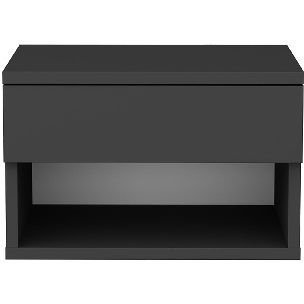 Decorotika Jamot Single Drawer Anthracite Floating Bedside Table Image 3