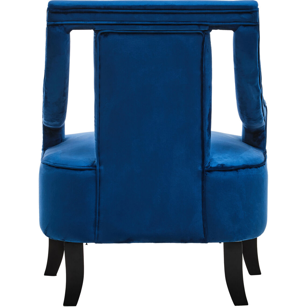 Premier Housewares Faye Midnight Blue Velvet Accent Chair Image 5