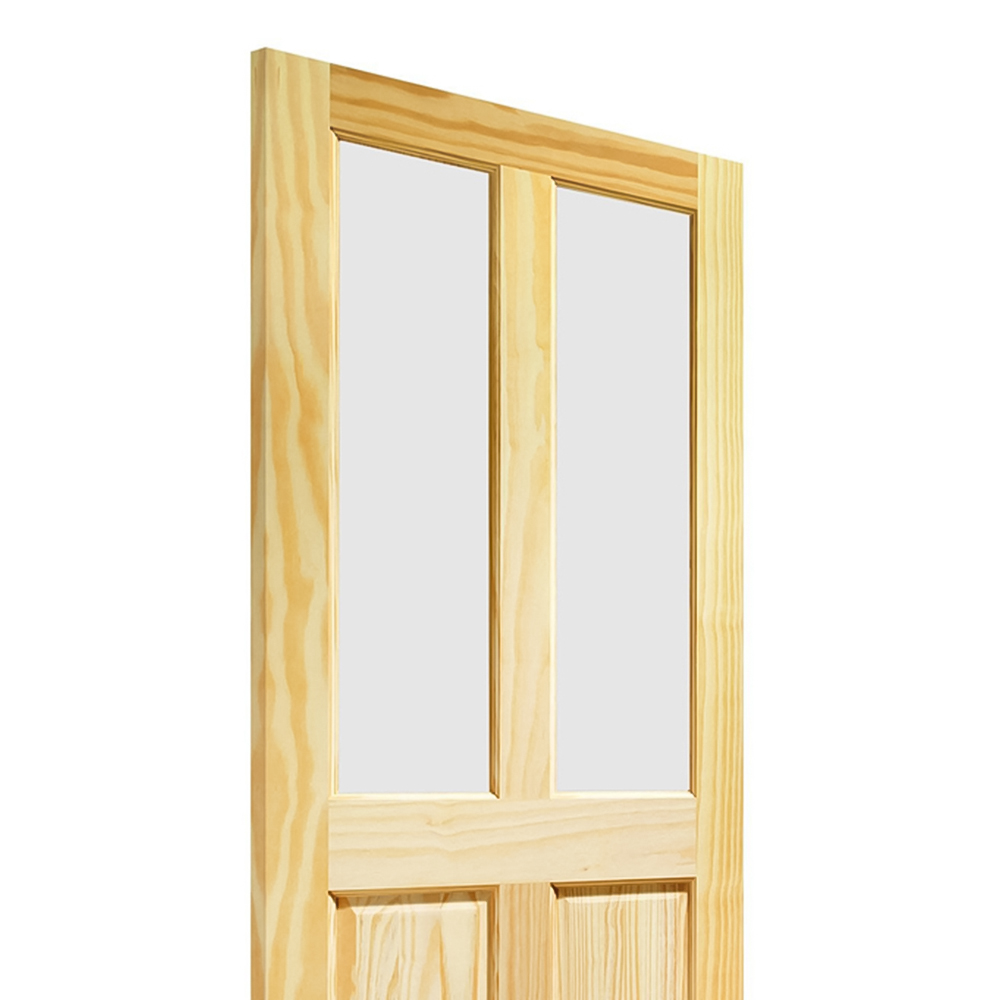 Clear Pine 2 Panel 2 Light Obscure Glass Internal Door 1981 x 762 x 35mm Image 2