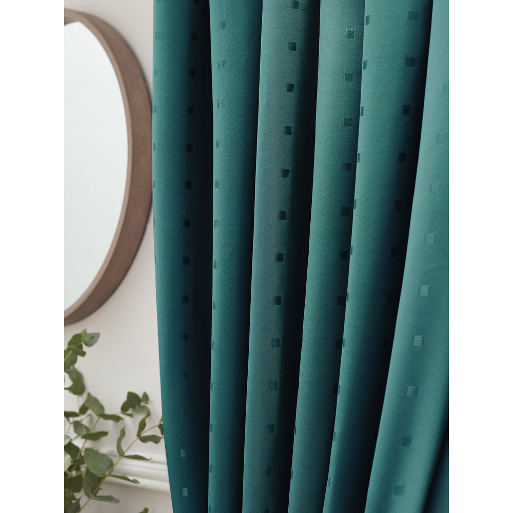 Alan Symonds Madison Teal Ring Top Curtain 168 x 183cm Image 4