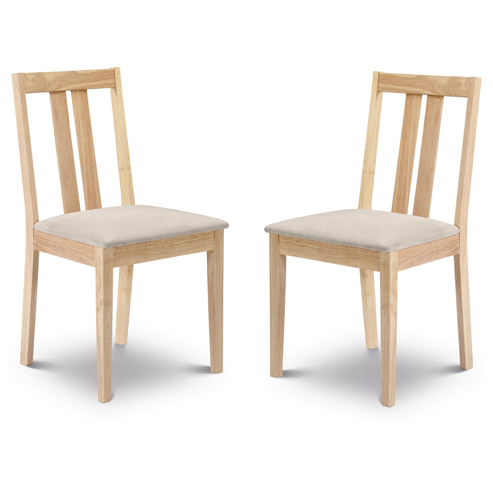 Julian Bowen Rufford Set of 2 Natural Dining Chairs Image 2