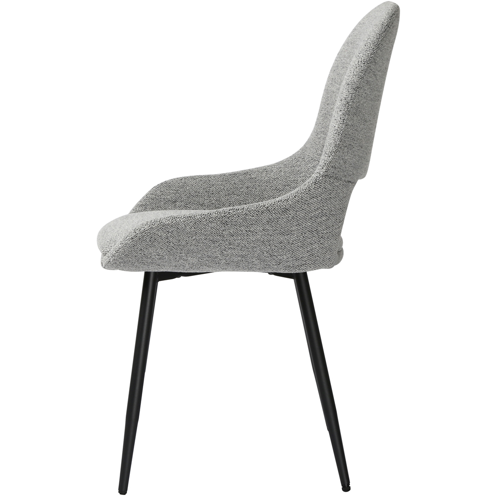 Pebble Set of 2 Light Grey Boucle Dining Chair Image 3