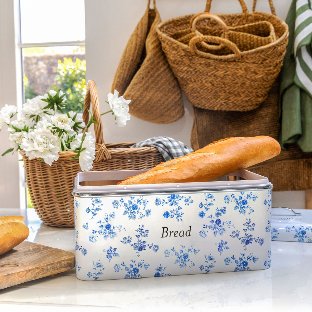 Laura Ashley Cream Floral Bread Bin Image 2
