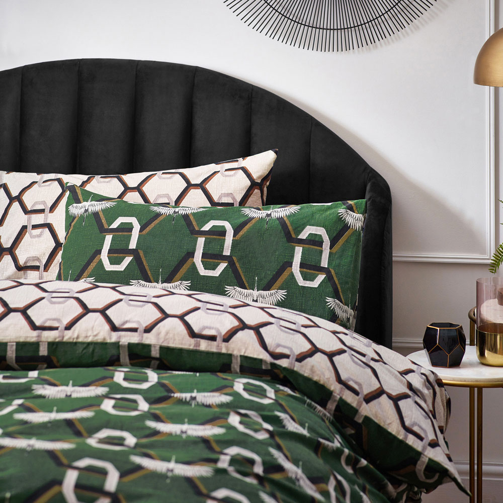 furn. Avalon Super King Green Duvet Set Image 3