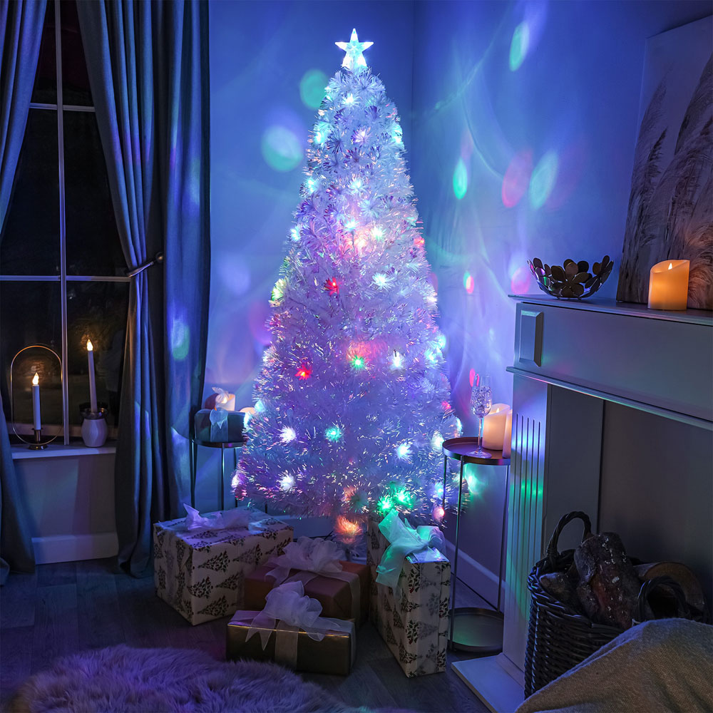 The Christmas Centre 55 Multicolour LED Iridescent White Fibre Optic Artificial Xmas Tree 6ft Image 7