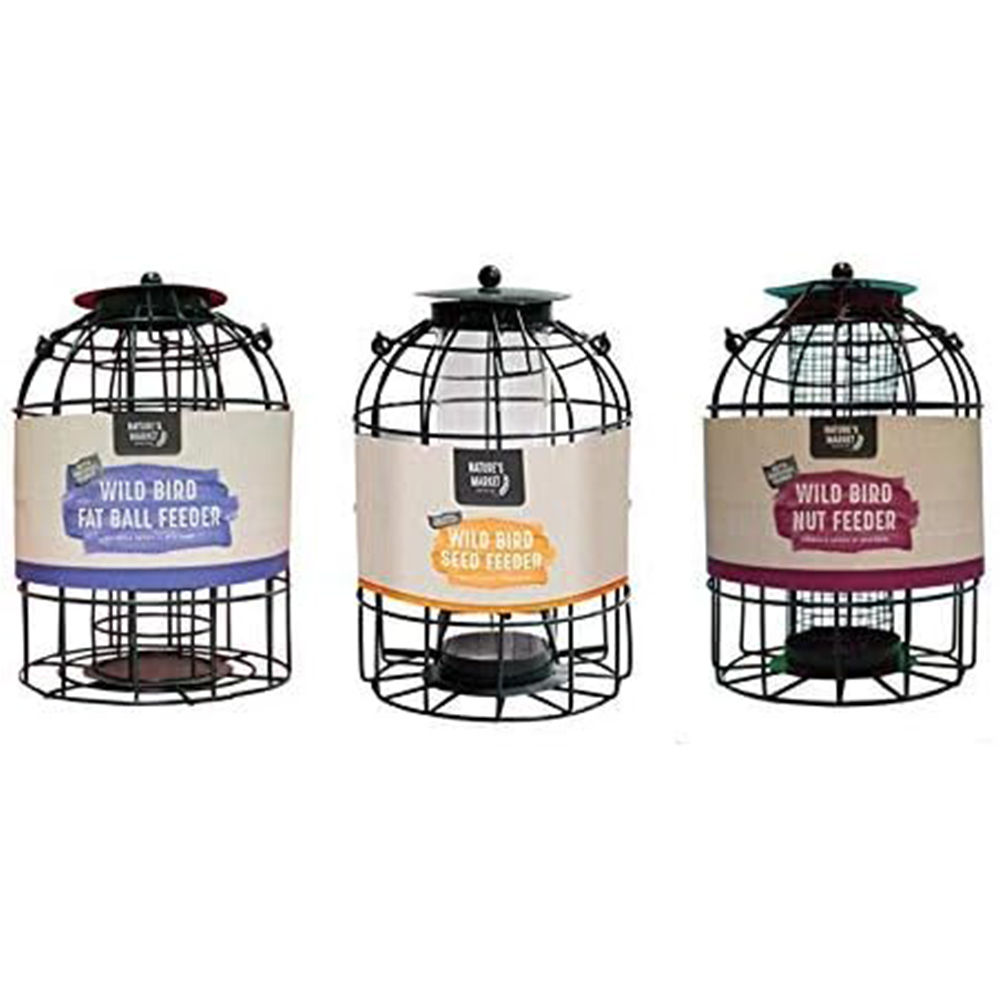Marco Paul Squirrel Proof Seed Fat Ball and Nut Bird Feeder 3 Pack Image 1