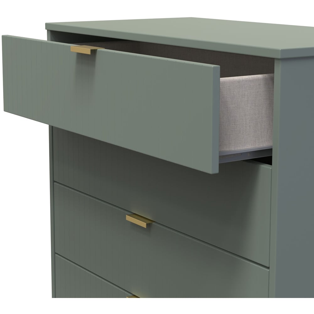 Crowndale 4 Drawer Reed Green Wide Chest of Drawers Ready Assembled Image 6