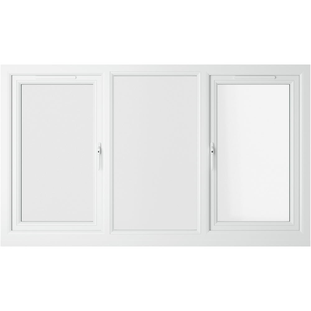 Crystal uPVC Double Glazed Window LH & RH Side Hung Fixed Centre White Clear Glass 1770x1115mm Image 2