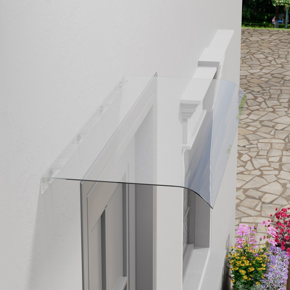Living and Home Arched Transparent Awning Canopy 1 x 0.43m Image 7