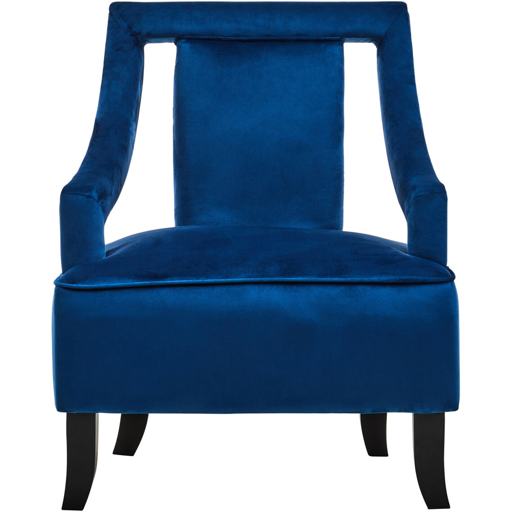 Premier Housewares Faye Midnight Blue Velvet Accent Chair Image 2