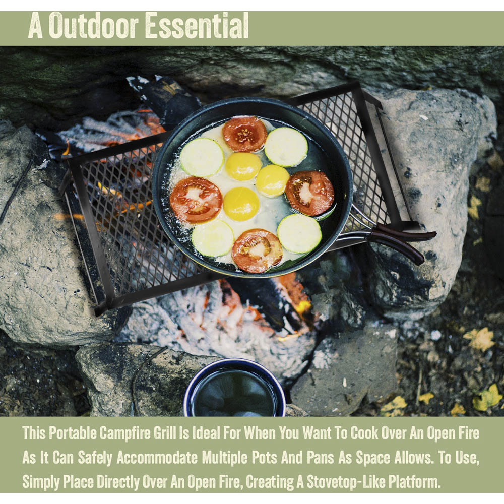 Milestone Camping Heavy Duty Folding Campfire Grill 55 x 30cm Image 5