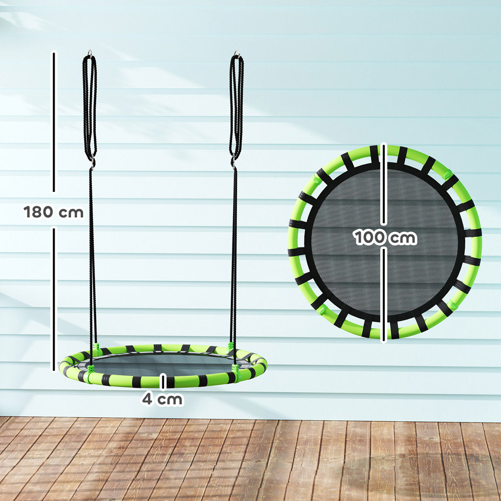 AIYAPLAY Kids Black Nest Swing Set 100cm Image 9