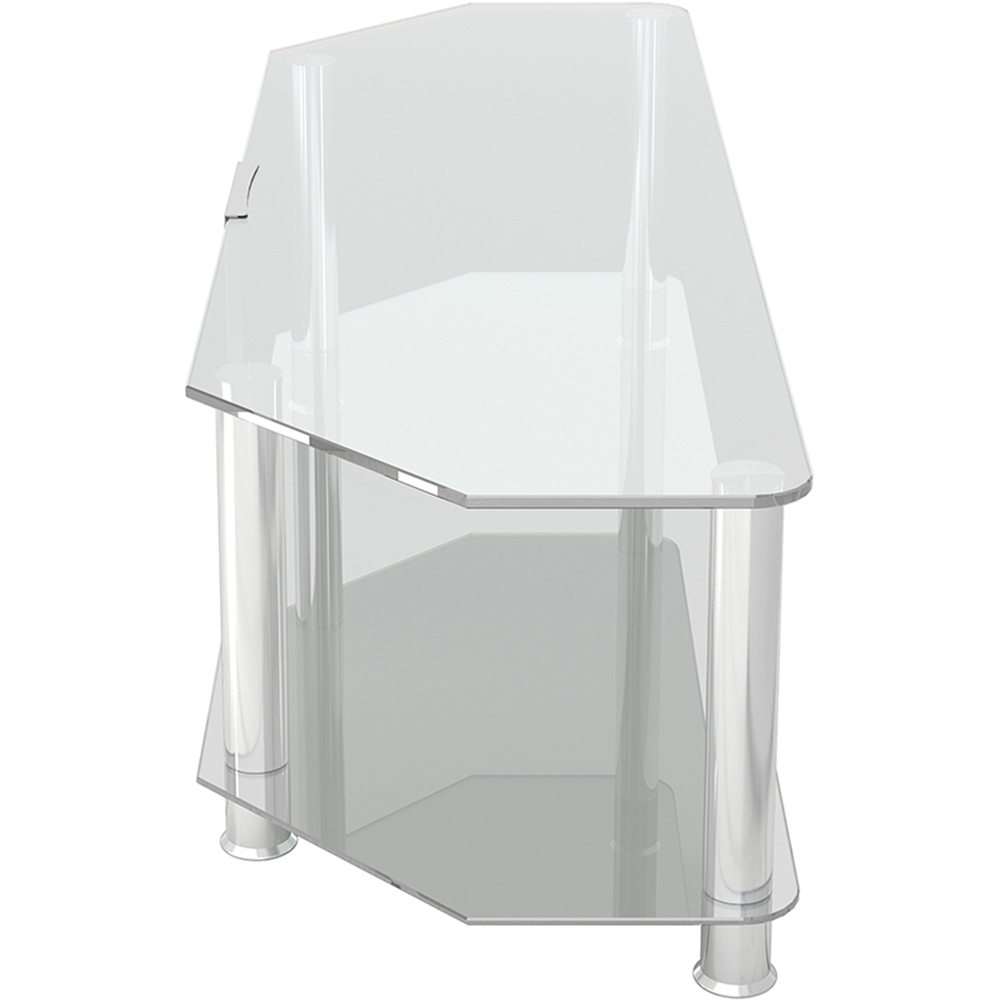 AVF Classic 2 Shelf Clear and Chrome Corner TV Stand Image 4