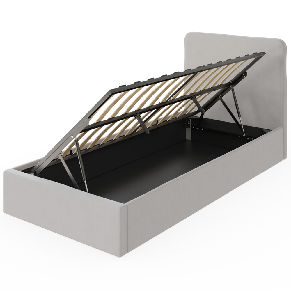 GFW Chiswick Single Soft Grey Ottoman Bed Image 3