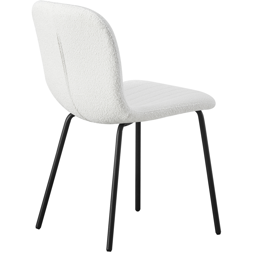 Bella Set of 2 White Teddy Faux Fur Stitched Design Dining Chairs Image 4