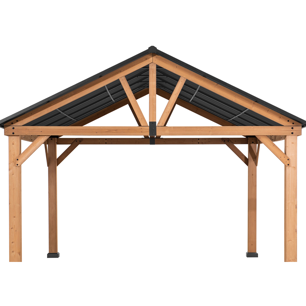 Sunjoy Todi 3.35 x 3.99m Anthracite Cedar Wood Gazebo Image 3