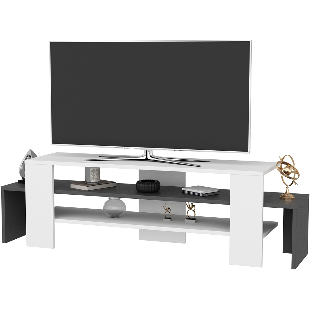 Decorotika Lenora 2 Shelf White and Anthracite TV Unit Image 4