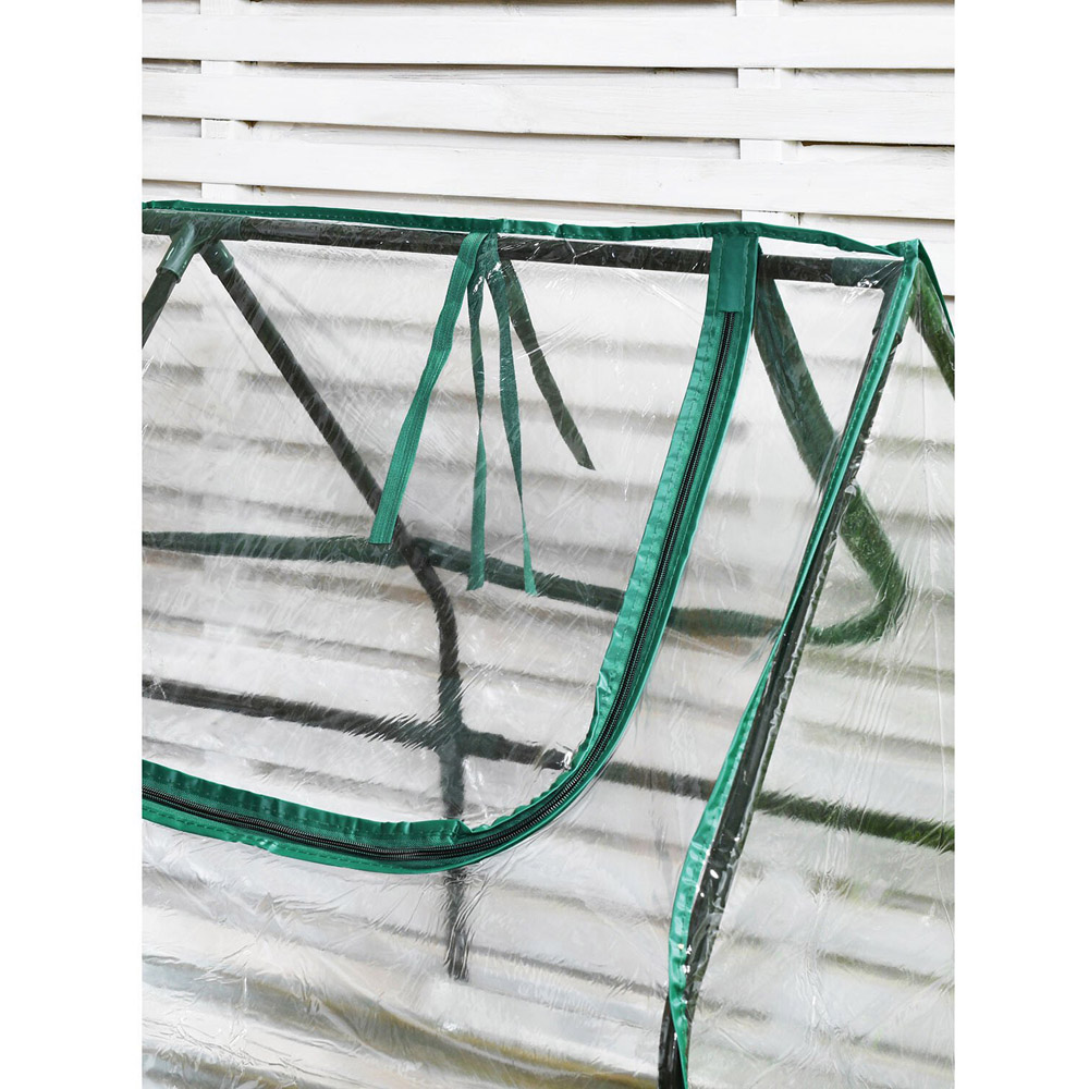 PVC Growhouse with Galvanised Planter - Clear and Green Image 4