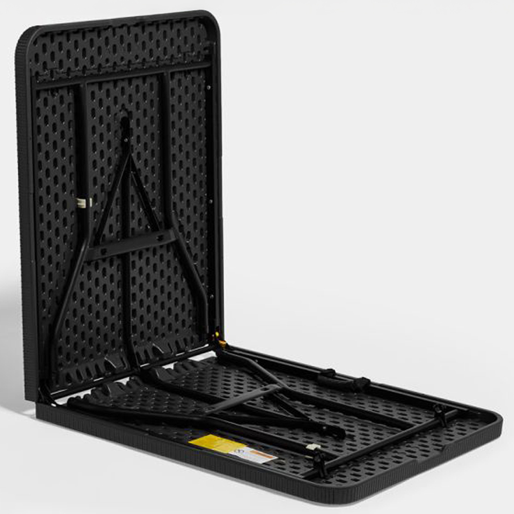 VonHaus Black Faux Rattan Table Image 4