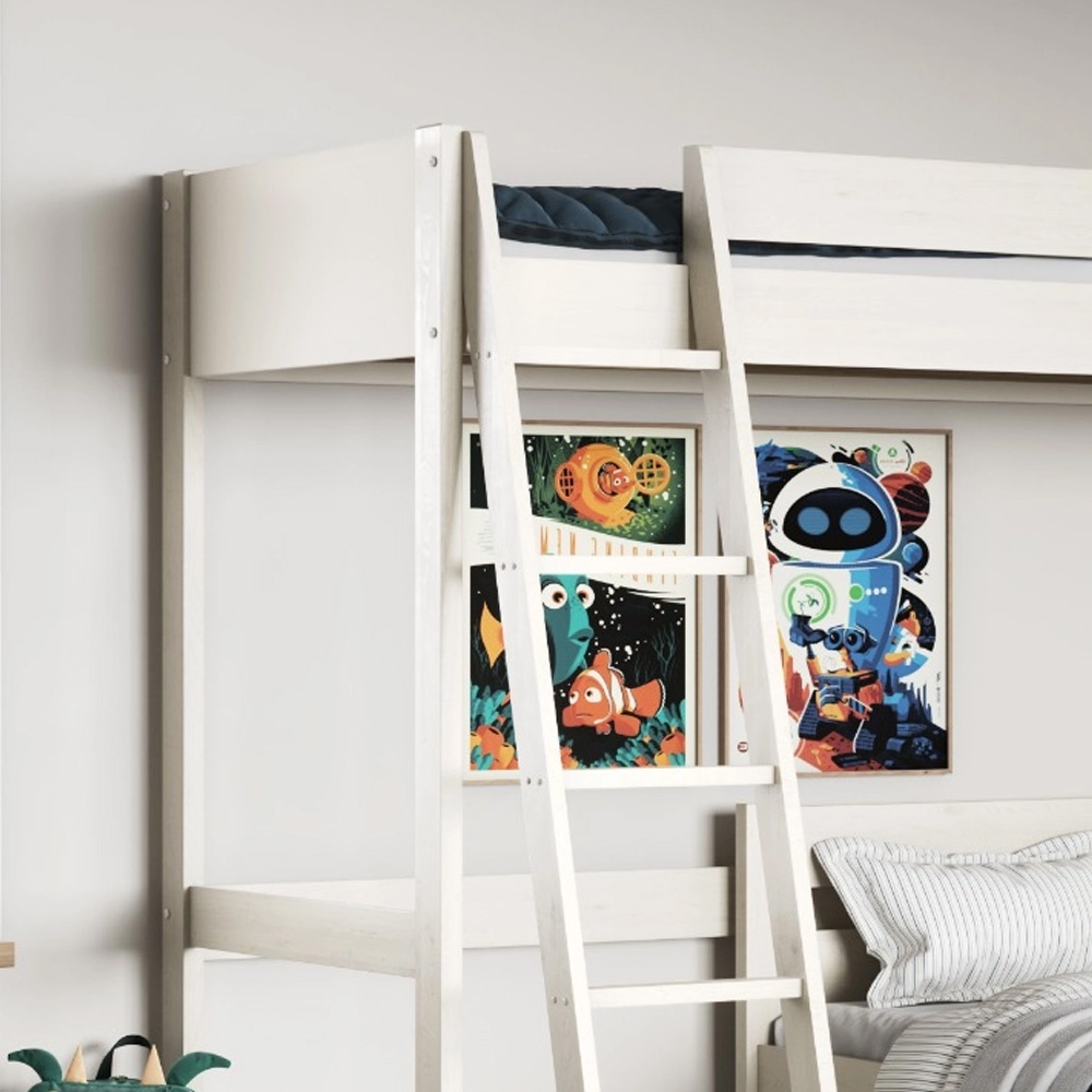 Noomi Tera Small Double White L Shaped High Sleeper with Single Bed Image 3