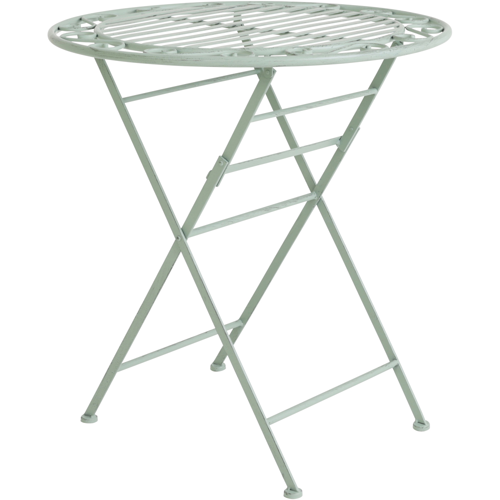 Charles Bentley 2 Seater Heritage Green Decorative Rustic Metal Garden Bistro Set Image 5