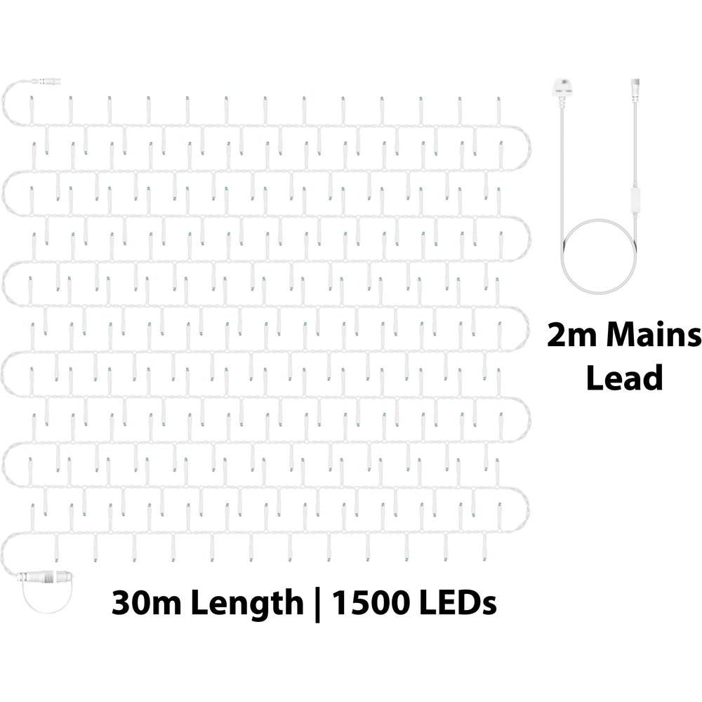 Eagle Connect 1500 Cool White LED White Cluster Light 30m Image 9