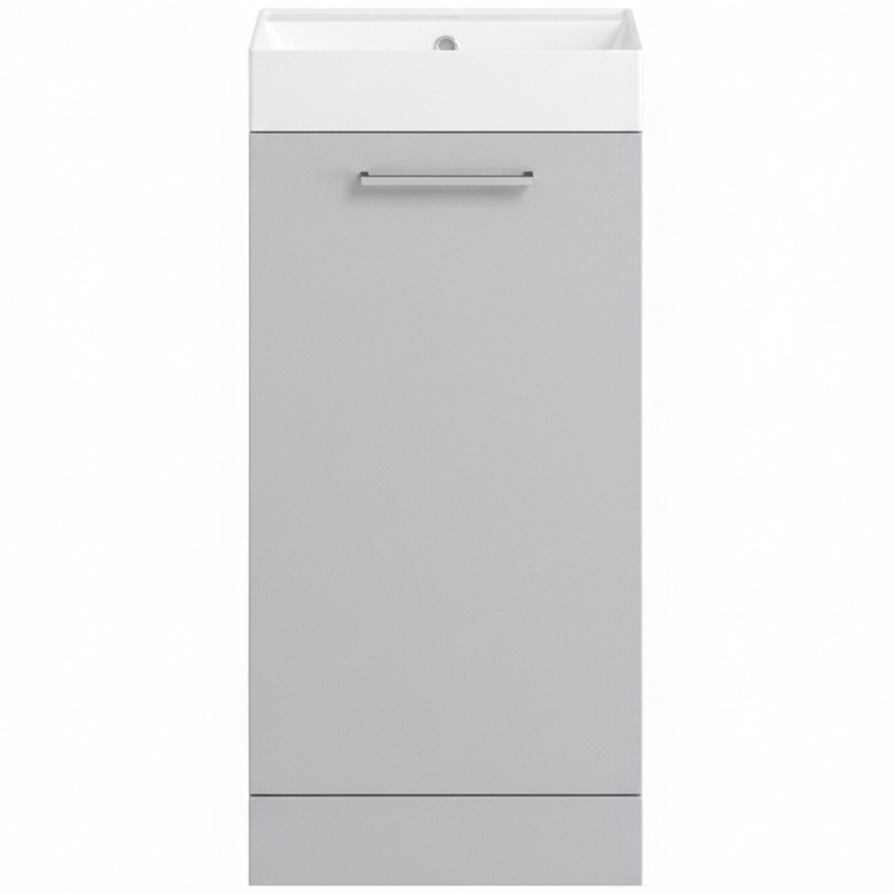 Bathstore Milford Single Door Grey Floor Standing Basin Unit 410mm Image 4
