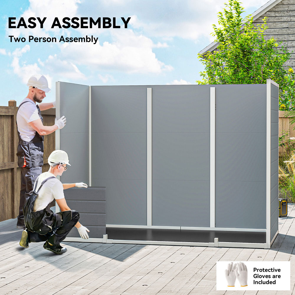 Outsunny 8 x 4ft Light Grey Apex Garden Shed with Built-In Floor Image 6