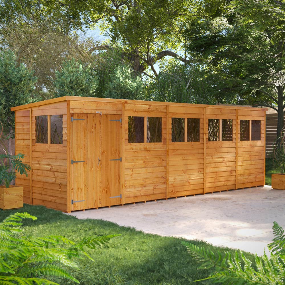 Power 20 x 6ft Overlap Pent Double Door Shed Image 2