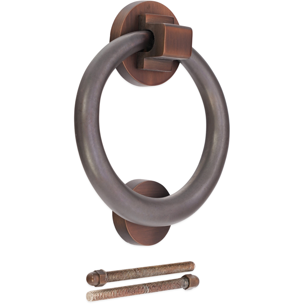 Spira Brass Aged Bronze Ring Door Knocker Image 3