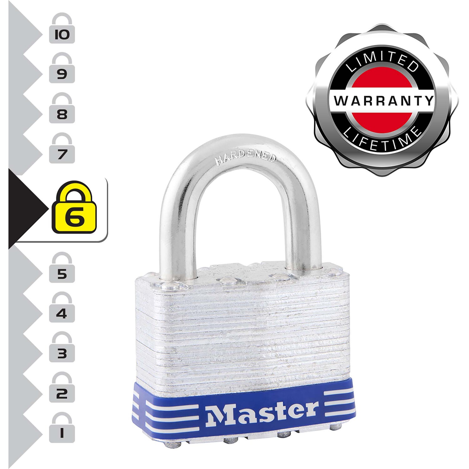 Master Lock Laminated Steel Padlock 51mm - Silver Image 3