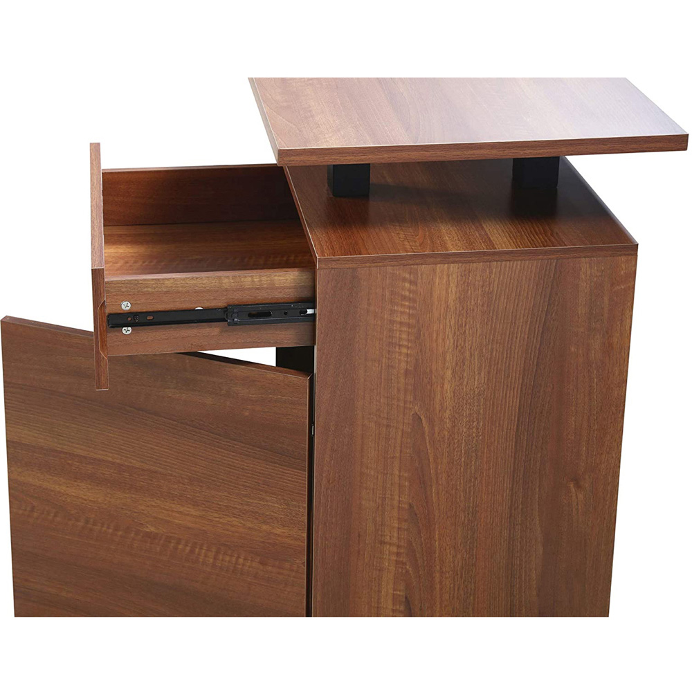 Centurion Supports Calista Single Door Single Drawer Computer Desk Walnut and Matt Black Image 6