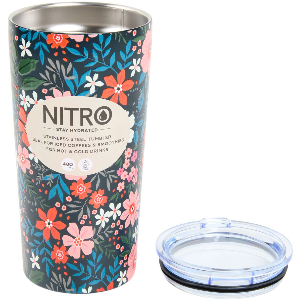 Nitro Stainless Steel Floral Travel Mug Image 3