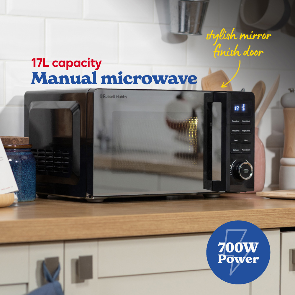 Russell Hobbs RHM1736B Black 17L Compact Digital Microwave 700W Image 4