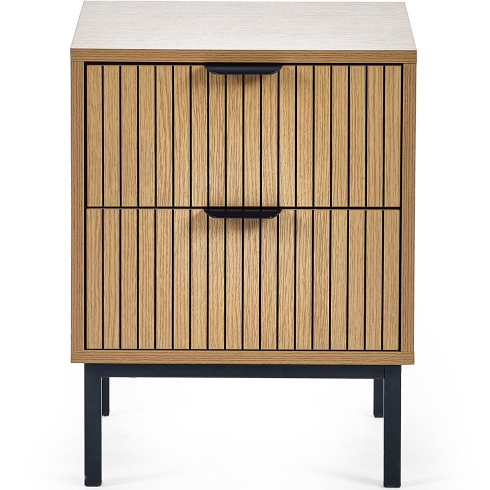 Julian Bowen Sia 2 Drawer Warm Wood Bedside Table Image 3