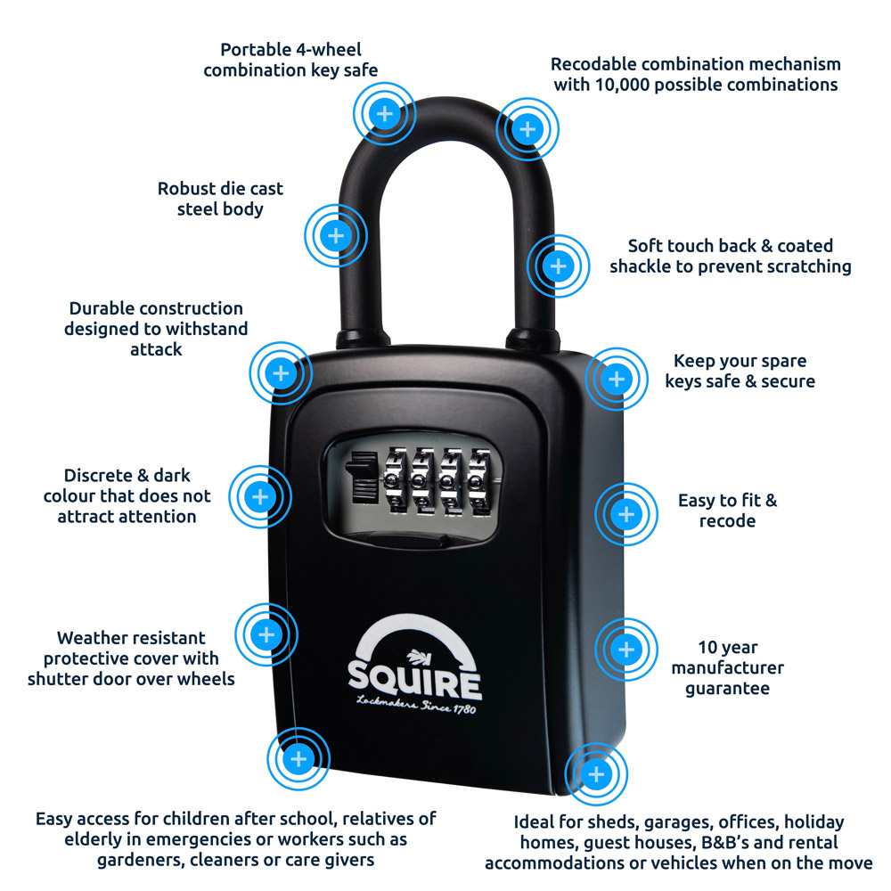 Squire 4 Wheel Combination Portable Key Safe Image 7