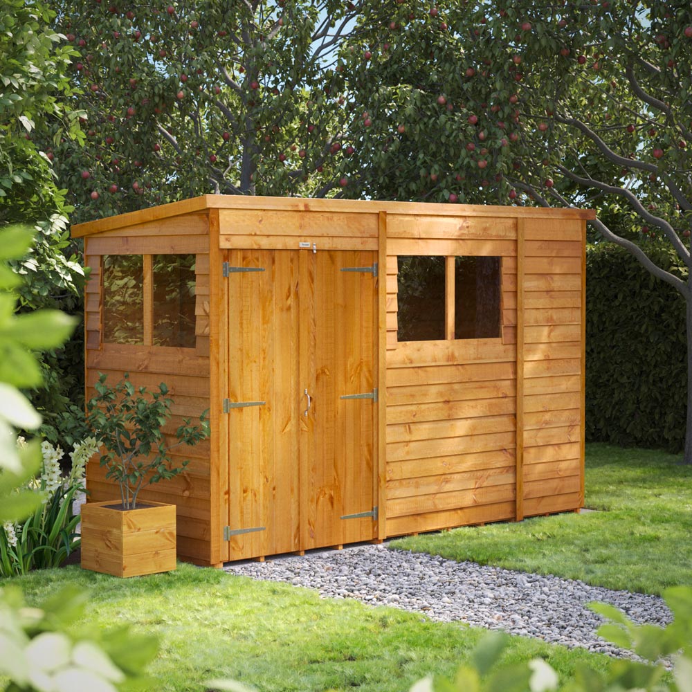 Power 10 x 4ft Overlap Pent Double Door Shed Image 2