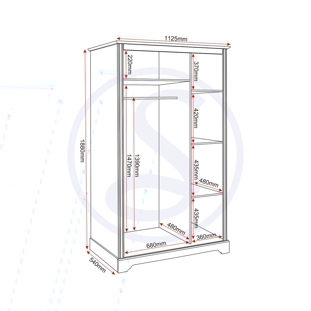 Seconique Stratford 3 Door White Wardrobe Image 8