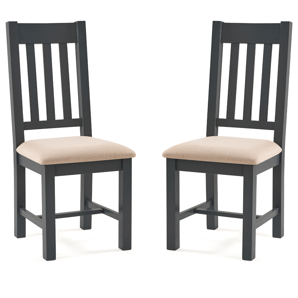 Julian Bowen Bordeaux Set of 2 Dark Grey Dining Chair Image 2