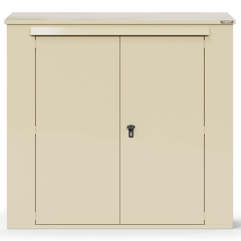 Asgard Trojan Plus 7 x 3ft Double Door Cream Bike and Garden Shed Image 3