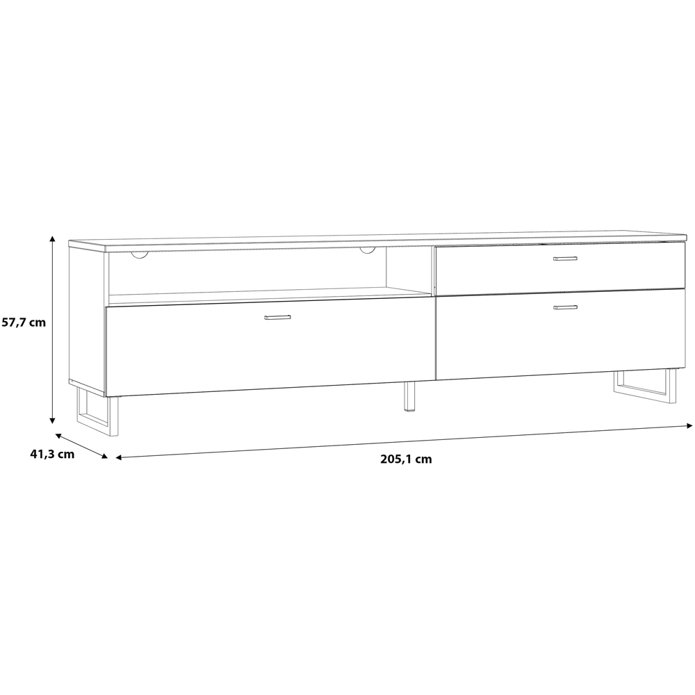 Florence Klara 2 Door Single Drawer Single Shelf Grey and Oak TV Unit Image 8