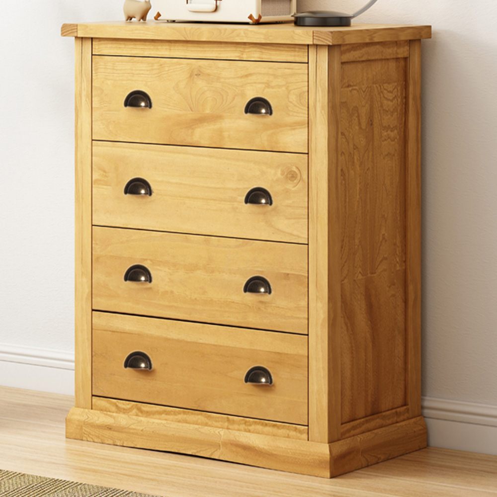 Cabinet Bits Lucca 4 Drawer Antique Wax Brass Cup Handle Chest of Drawers Image 1