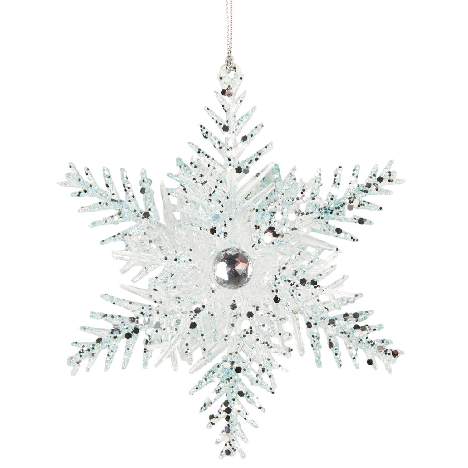 Sparkly Ice Blue Snowflake - Blue Image 2