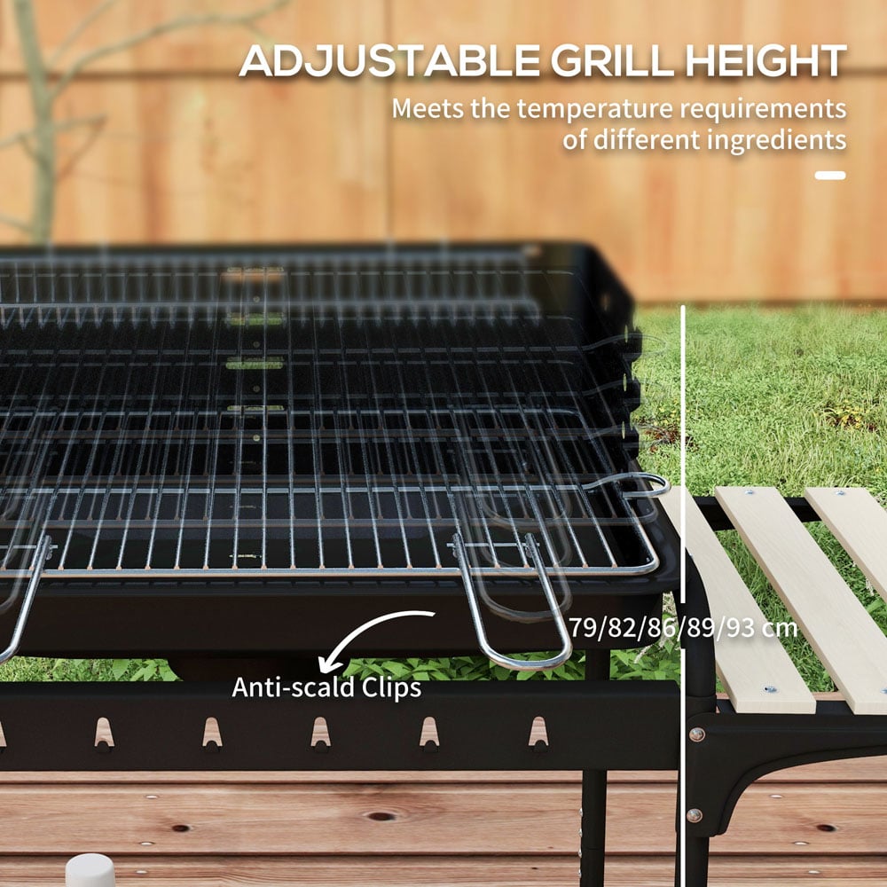 Outsunny Charcoal BBQ Grill Trolley with Ash Catcher Image 5