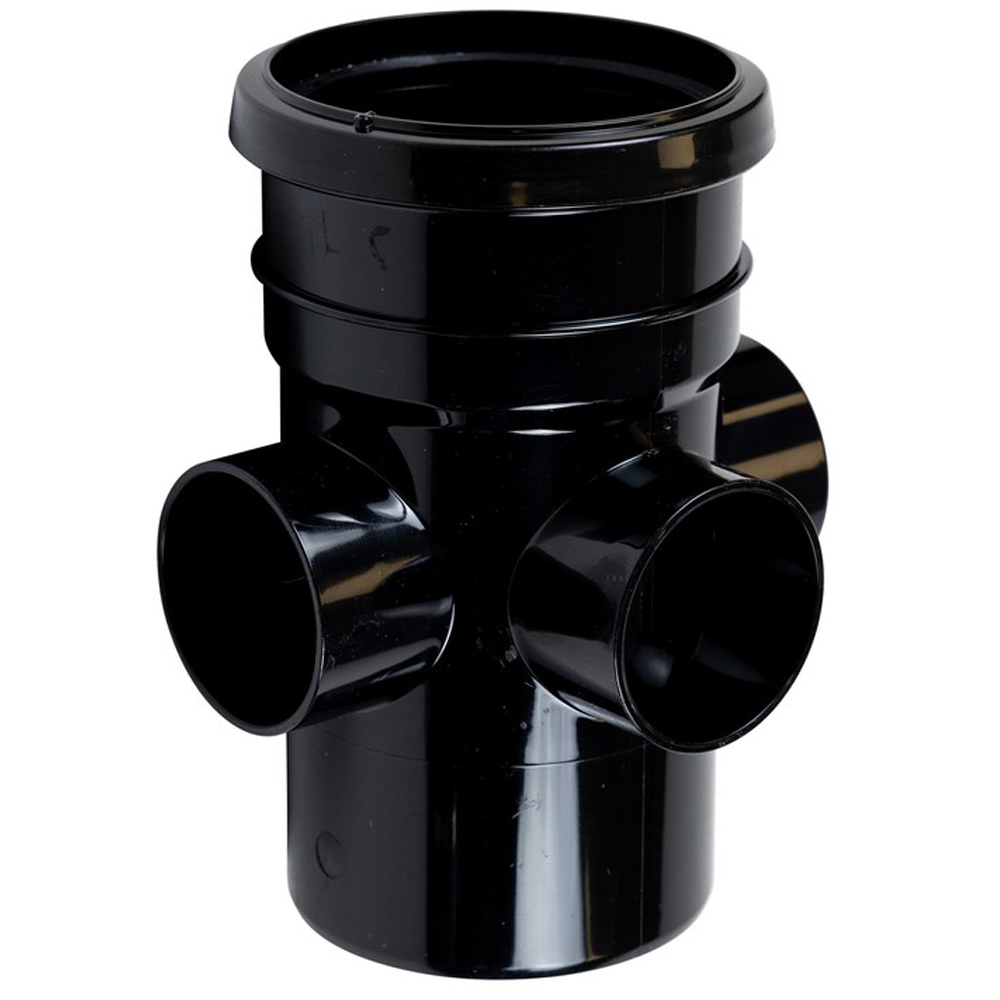 FloPlast Ring Seal Soil Boss Pipe Single Socket Black 110mm Image 4