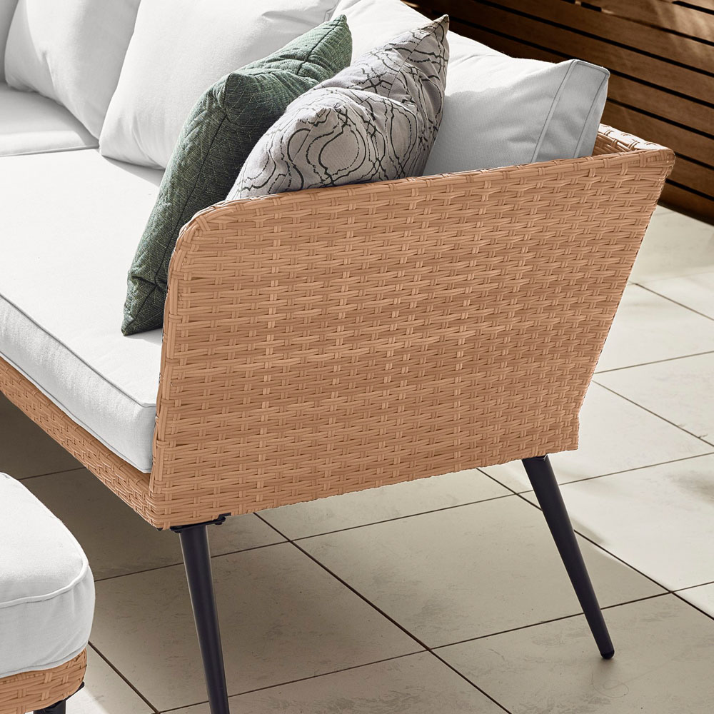 Furniturebox Capri Rattan 9 Seater Corner Dining Sofa Set Beige Image 3