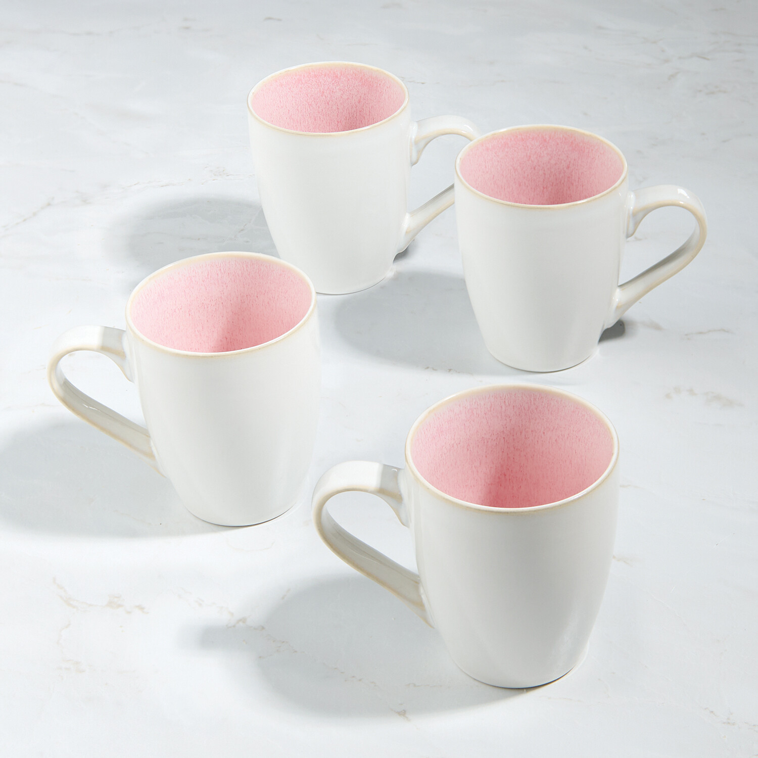 Pack of 4 Reactive Glaze Mugs Pink Image 2