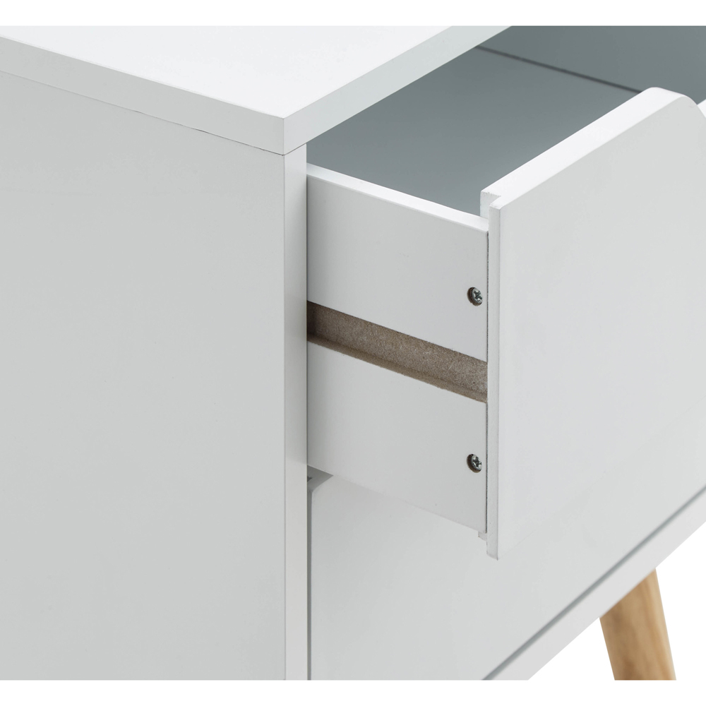 GFW Nyborg 2 Drawer White Bedside Table Set of 2 Image 5