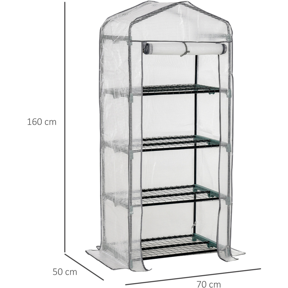 Outsunny White PE 2.3 x 1.6ft 4-Tier Mini Greenhouse Image 8