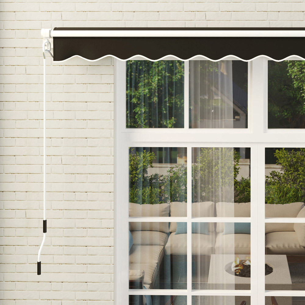 Outsunny 2.95 x 2.5m Black Retractable Awning with Crank Handle Image 4